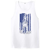 Rodeo Horse Country Life Cowboy Cowgirl Howdy American Flag PosiCharge Competitor Tank