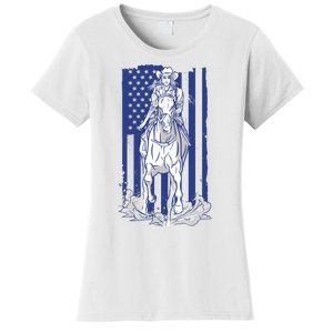 Rodeo Horse Country Life Cowboy Cowgirl Howdy American Flag Women's T-Shirt