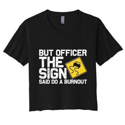 Cool Car Racing Auto Owner Drift Drag Racing Burnout Gift Crop Top