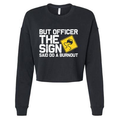 Cool Car Racing Auto Owner Drift Drag Racing Burnout Gift Cropped Pullover Crew