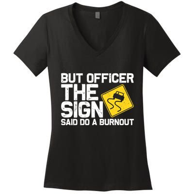 Cool Car Racing Auto Owner Drift Drag Racing Burnout Gift Women's V-Neck T-Shirt