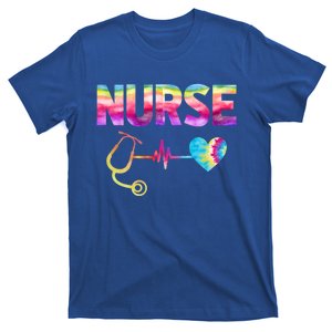 Cna Cvicu Rn Nurse Tie Dye Heart Stethoscope Heartbeat Gift T-Shirt