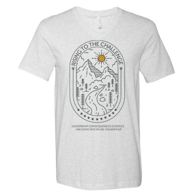 Classical Conversations Rising To The Challenge Mom V-Neck T-Shirt