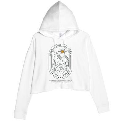 Classical Conversations Rising To The Challenge Mom Crop Fleece Hoodie
