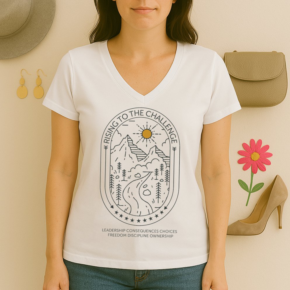 Classical Conversations Rising To The Challenge Mom Women's V-Neck T-Shirt