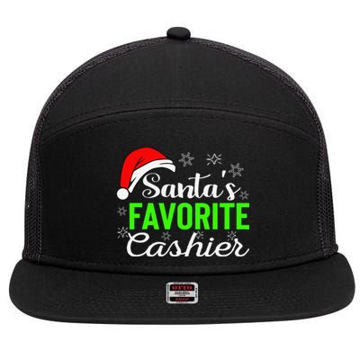 Christmas Cashier Retail Worker Mom Xmas Santa Holiday Gifts 7 Panel Mesh Trucker Snapback Hat