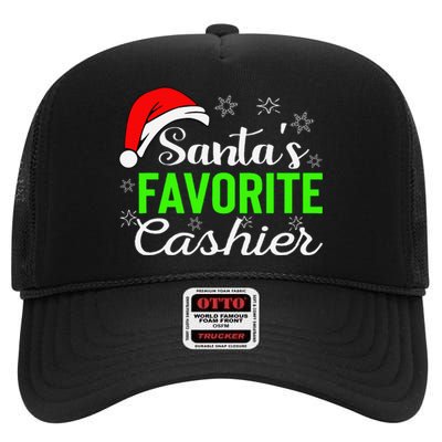 Christmas Cashier Retail Worker Mom Xmas Santa Holiday Gifts High Crown Mesh Back Trucker Hat