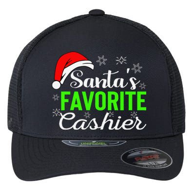 Christmas Cashier Retail Worker Mom Xmas Santa Holiday Gifts Flexfit Unipanel Trucker Cap