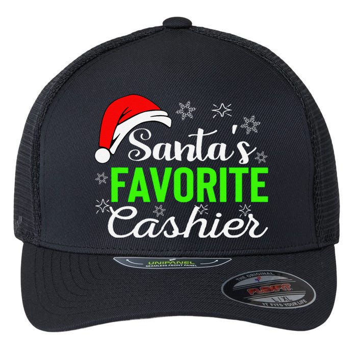 Christmas Cashier Retail Worker Mom Xmas Santa Holiday Gifts Flexfit Unipanel Trucker Cap