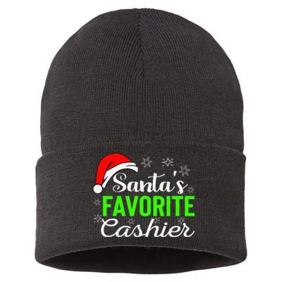 Christmas Cashier Retail Worker Mom Xmas Santa Holiday Gifts Sustainable Knit Beanie