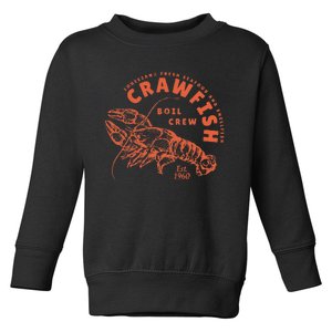 Crawfish Crew Retro Louisiana Cajun Seafood Gift Toddler Sweatshirt