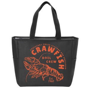 Crawfish Crew Retro Louisiana Cajun Seafood Gift Zip Tote Bag