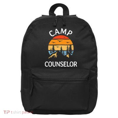 Camp Counselor Retro Summer Director Camper Staff Camping 16 in Basic Backpack
