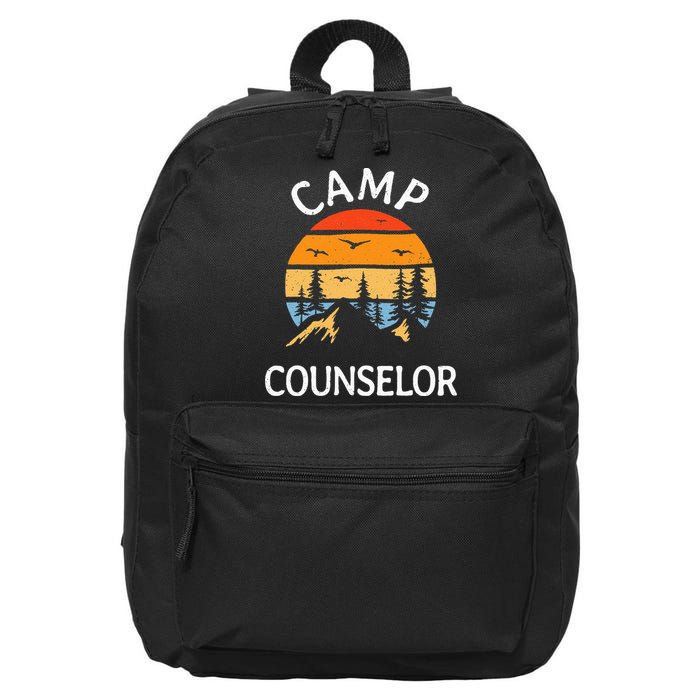 Camp Counselor Retro Summer Director Camper Staff Camping 16 in Basic Backpack