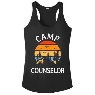 Camp Counselor Retro Summer Director Camper Staff Camping Ladies PosiCharge Competitor Racerback Tank
