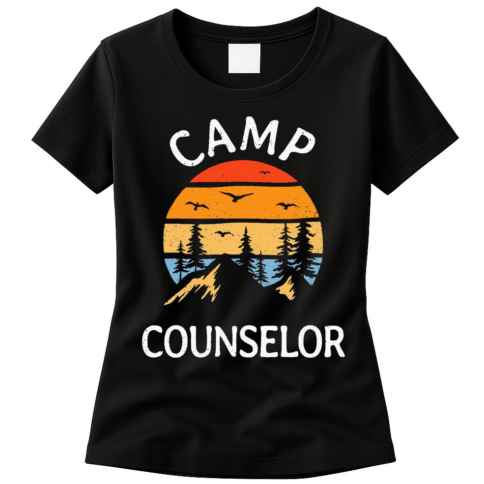 Camp Counselor Retro Summer Director Camper Staff Camping Womens T-Shirt