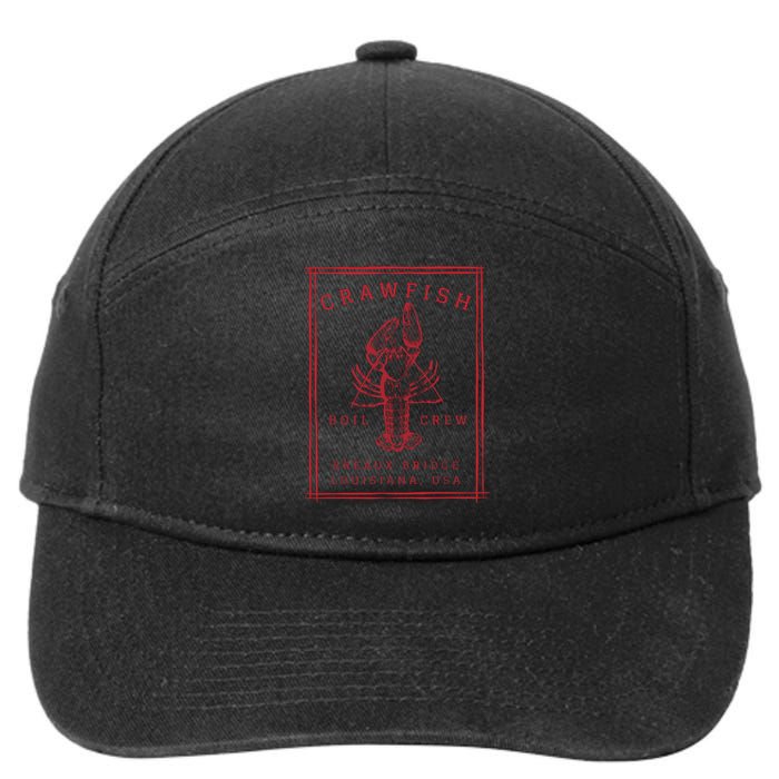 Crawfish Crew Retro Louisiana Cajun Seafood Gift 7-Panel Snapback Hat