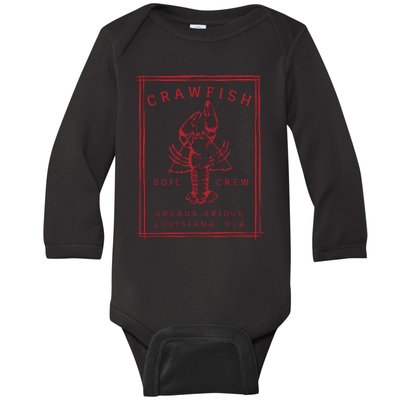 Crawfish Crew Retro Louisiana Cajun Seafood Gift Baby Long Sleeve Bodysuit