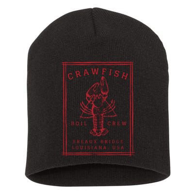 Crawfish Crew Retro Louisiana Cajun Seafood Gift Short Acrylic Beanie