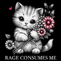 Cute Cat Rage Consumes Me Funny Sarcastic Kitten Flower 7-Panel Snapback Hat
