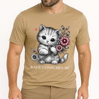 Cute Cat Rage Consumes Me Funny Sarcastic Kitten Flower Cooling Performance Crew T-Shirt