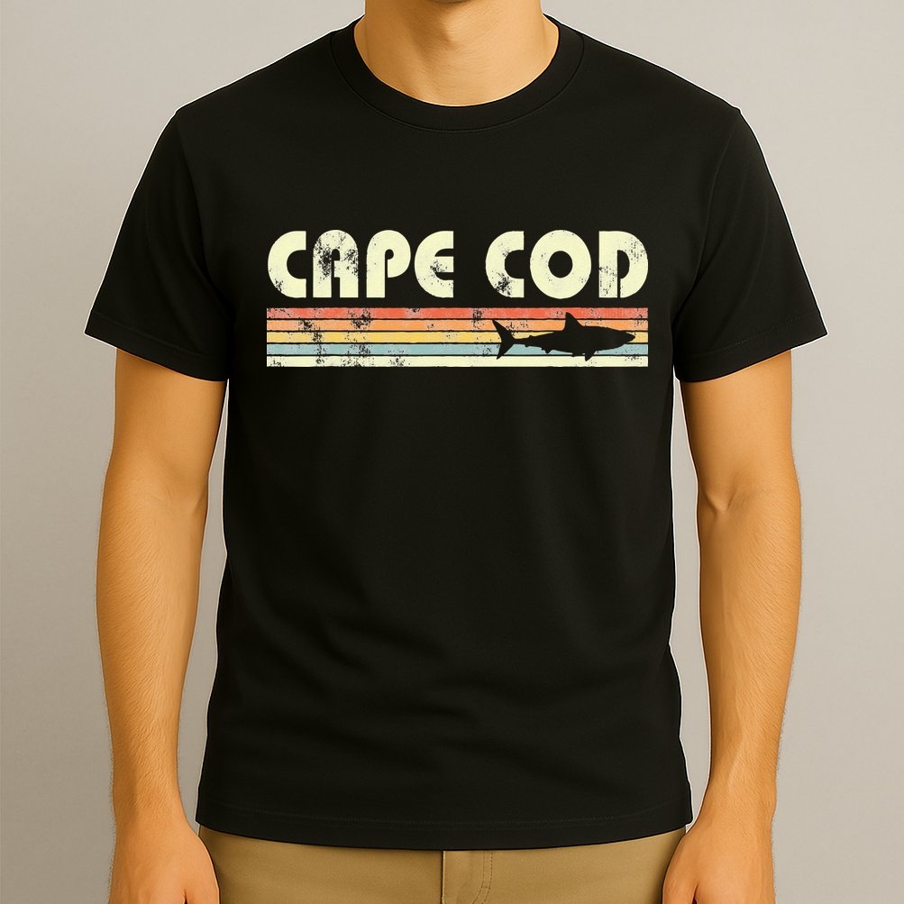 Cape Cod Retro Style with Shark graphic T-Shirt