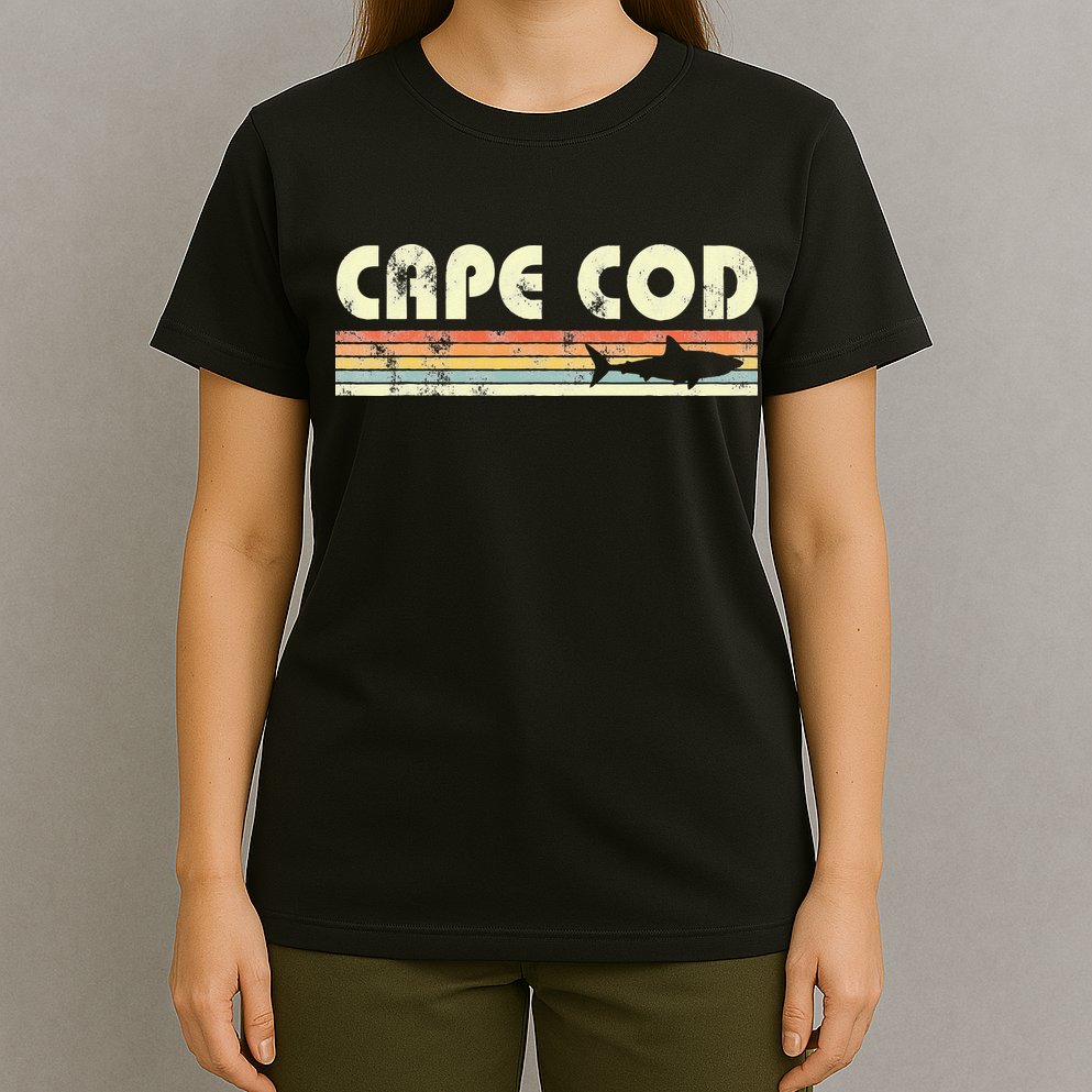 Cape Cod Retro Style with Shark graphic T-Shirt