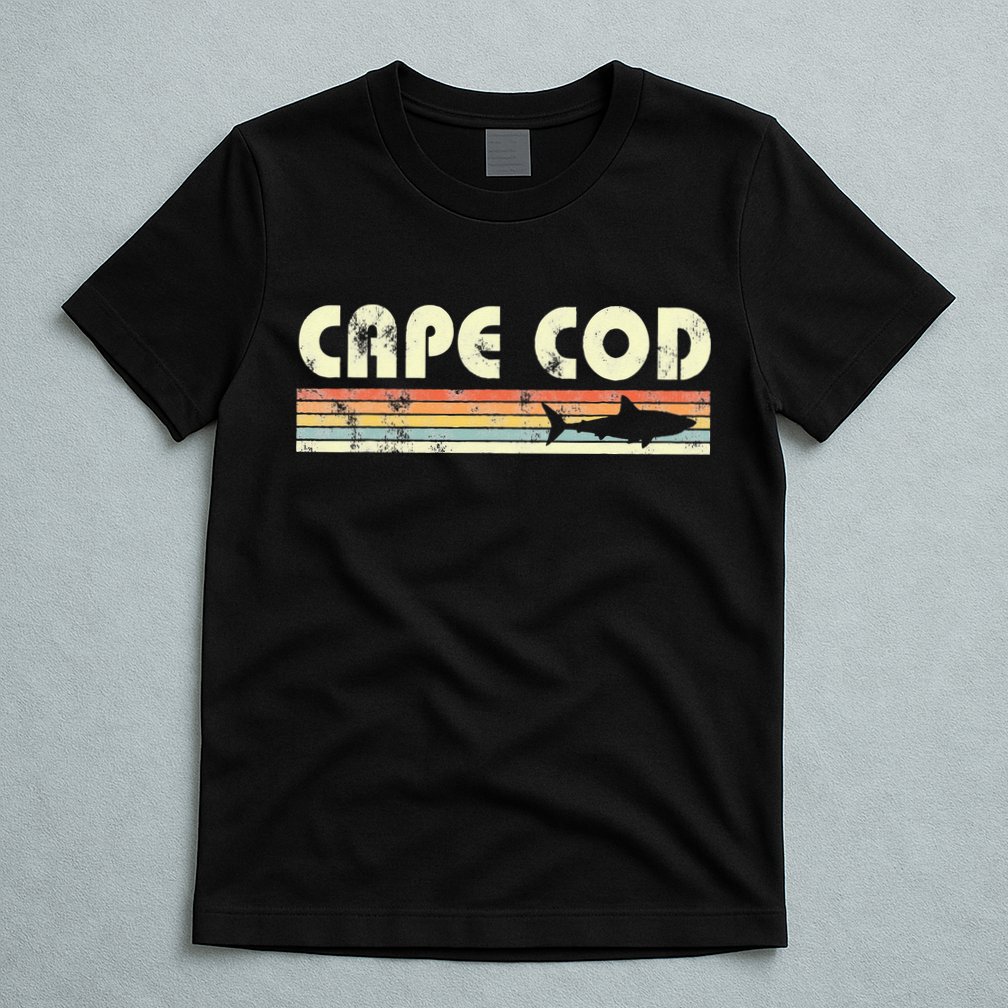 Cape Cod Retro Style with Shark graphic T-Shirt