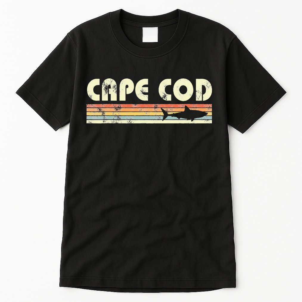 Cape Cod Retro Style with Shark graphic Tall T-Shirt