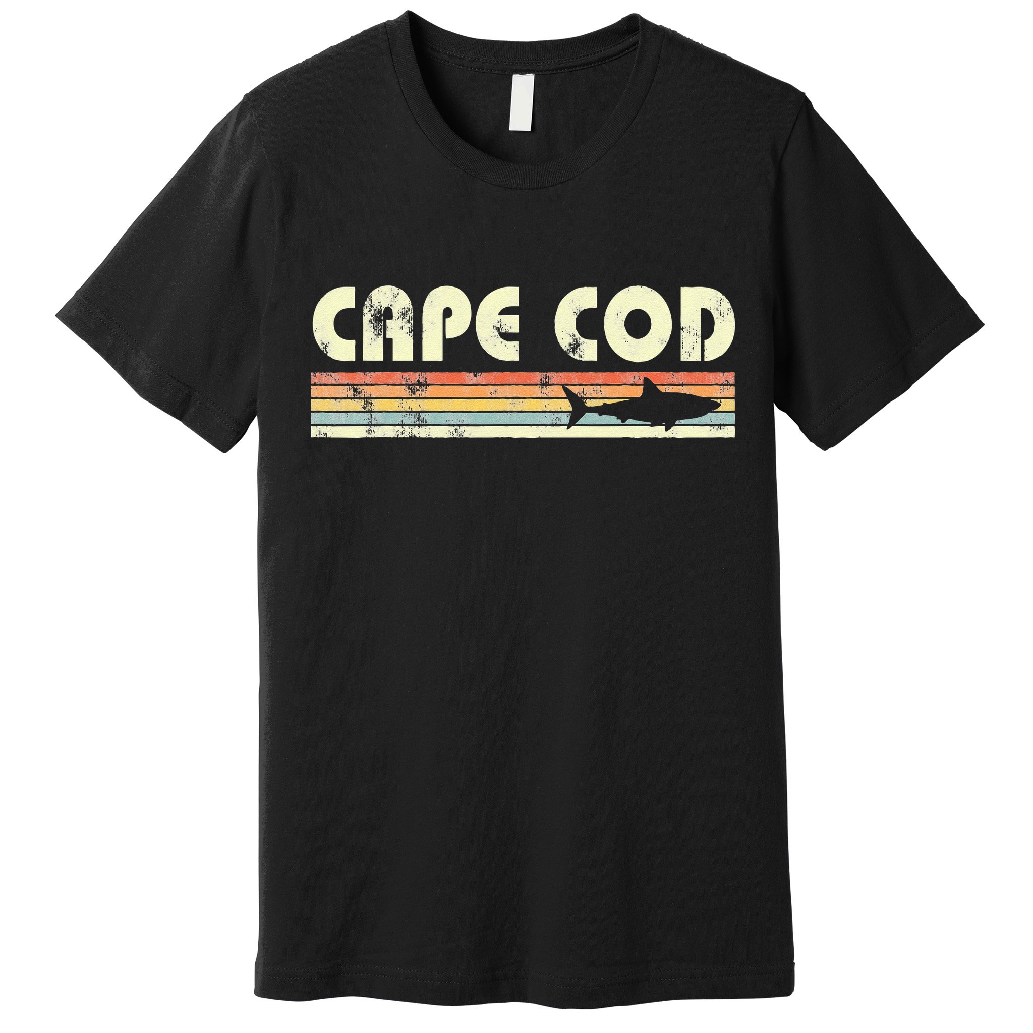 Cape Cod Retro Style with Shark graphic Premium T-Shirt