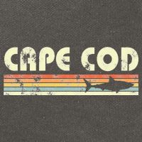 Cape Cod Retro Style with Shark graphic Cotton Canvas Backpack