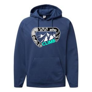 Cool Carabiner Rock Climbing Gift Print Climber Bouldering Performance Fleece Hoodie