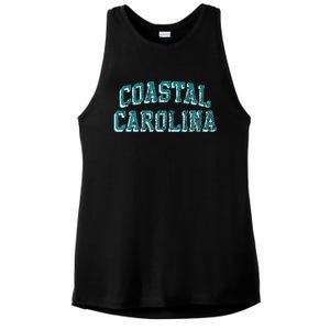 Coastal Carolina Retro Arch Logo Ladies PosiCharge Tri-Blend Wicking Tank