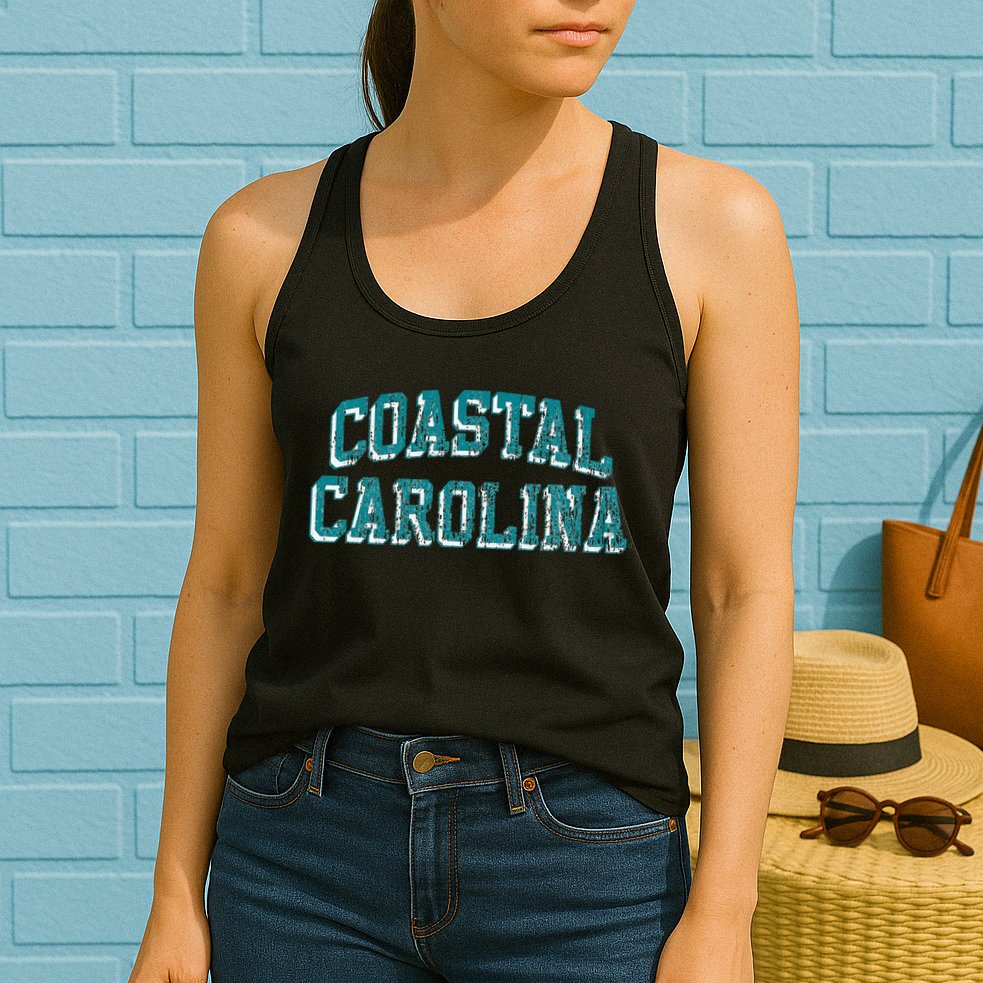Coastal Carolina Retro Arch Logo Womens Tank Top
