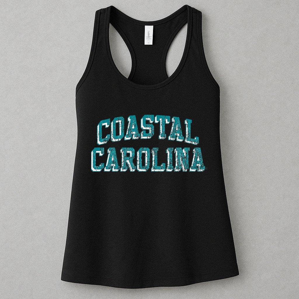 Coastal Carolina Retro Arch Logo Womens Tank Top
