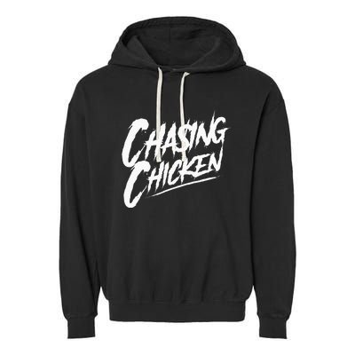 Chasing Chicken Rap Get Money Chasing Chicken Garment-Dyed Fleece Hoodie