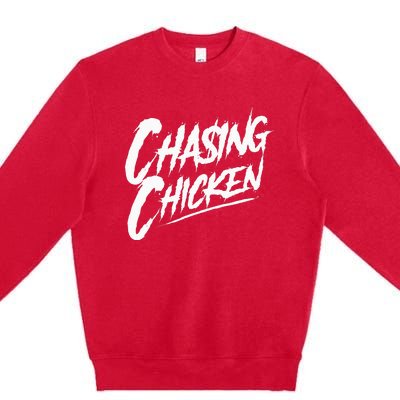 Chasing Chicken Rap Get Money Chasing Chicken Premium Crewneck Sweatshirt