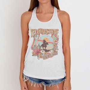 Cowboy Club Retro Riding Horse Western For Lover Trending Women's Knotted Racerback Tank