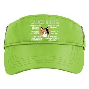 Calico Cat Rules Calico Cat Lover Calico Cat Owner Gift Adult Drive Performance Visor