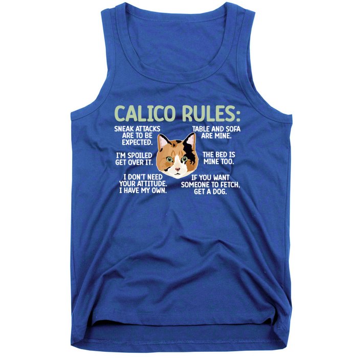 Calico Cat Rules Calico Cat Lover Calico Cat Owner Gift Tank Top