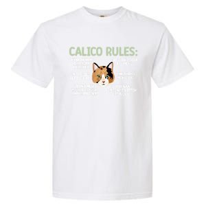 Calico Cat Rules Calico Cat Lover Calico Cat Owner Gift Garment-Dyed Heavyweight T-Shirt