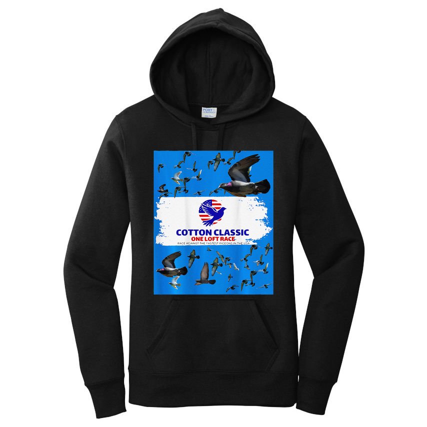 Cotton Classic Racing Pigeons One Loft Race Women's Pullover Hoodie
