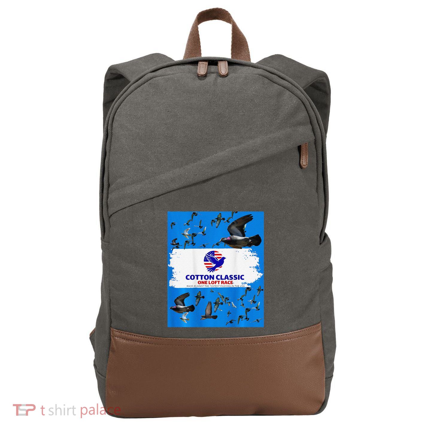 Cotton Classic Racing Pigeons One Loft Race Cotton Canvas Backpack