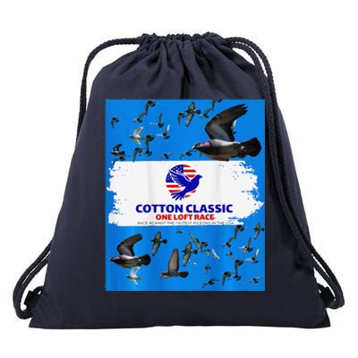 Cotton Classic Racing Pigeons One Loft Race Drawstring Bag