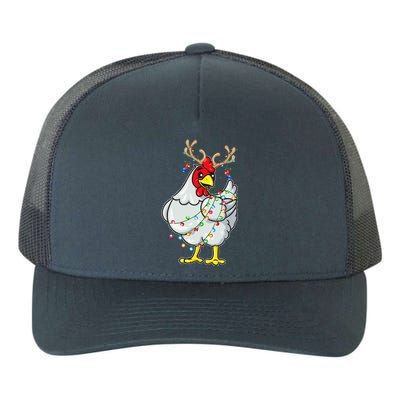 Christmas Chicken Reindeer Antlers Lights Pajama S Yupoong Adult 5-Panel Trucker Hat