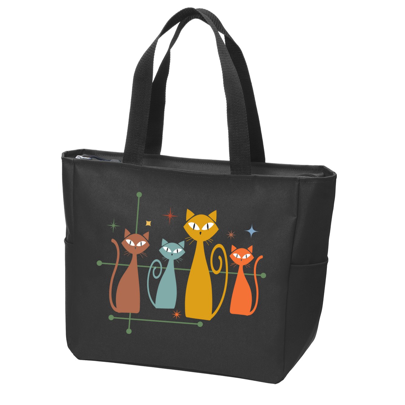 Century Cat Retro Cool Zip Tote Bag