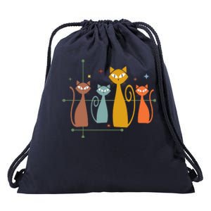 Century Cat Retro Cool Drawstring Bag