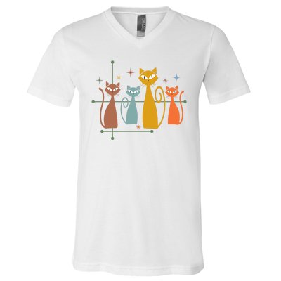 Century Cat Retro Cool V-Neck T-Shirt