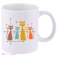 Century Cat Retro Cool 11oz C Handle Ceramic Mug