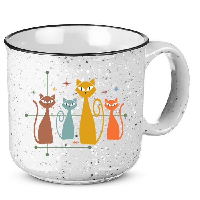 Century Cat Retro Cool 15oz Campfire Ceramic Mug